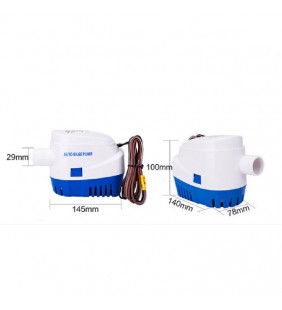Esquema de medidas de Bomba sumergible automática Sailflo 1100 GPH 12V