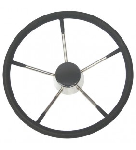 Volante inox y prolipropileno negro 390 Mm