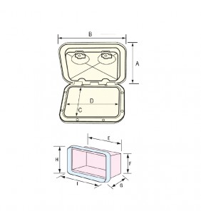 Medidas de Tambucho con cofre 243 x 607 mm Top Line con llave