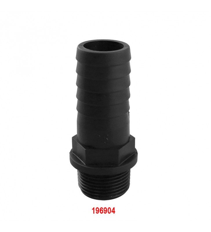 Racord recto 20 mm Ø con rosca macho
