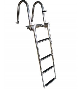 Escalera telescópica inox con barandilla