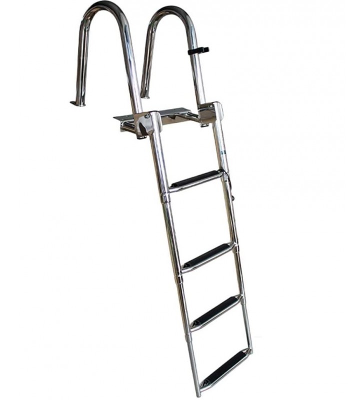 Escalera telescópica inox con barandilla