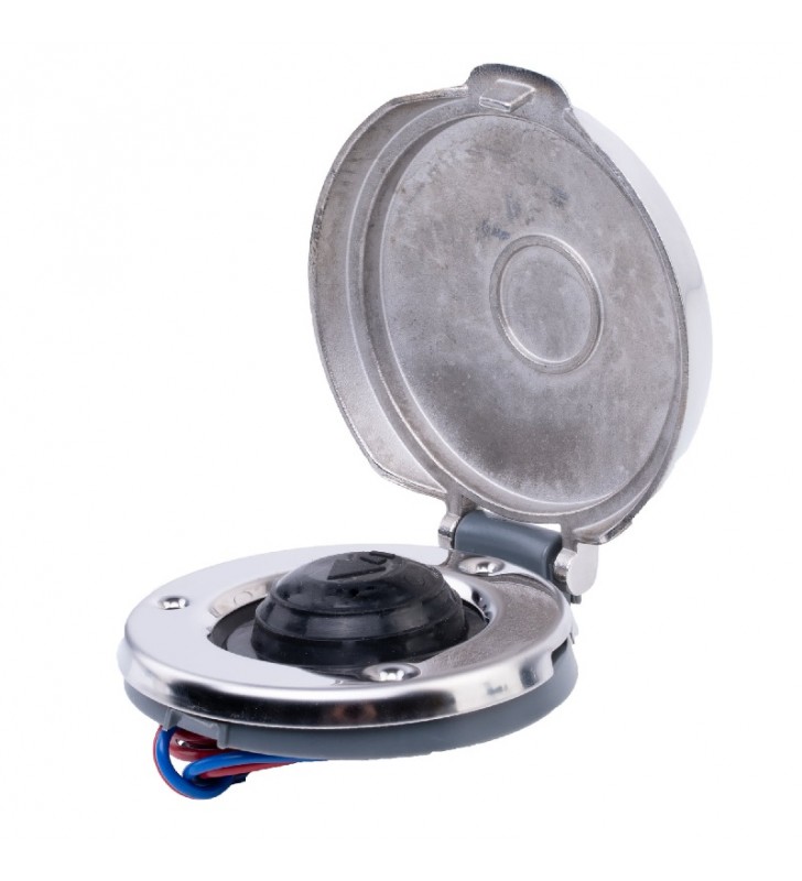 Pulsador de pie inox negro para molinete Lofrans