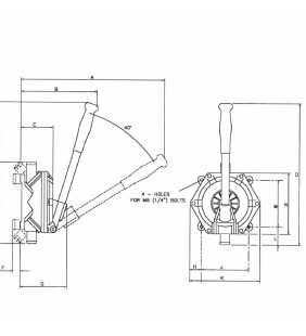 Montaje vertical u horizontal de Bomba de achique manual Jabsco Bulkhead
