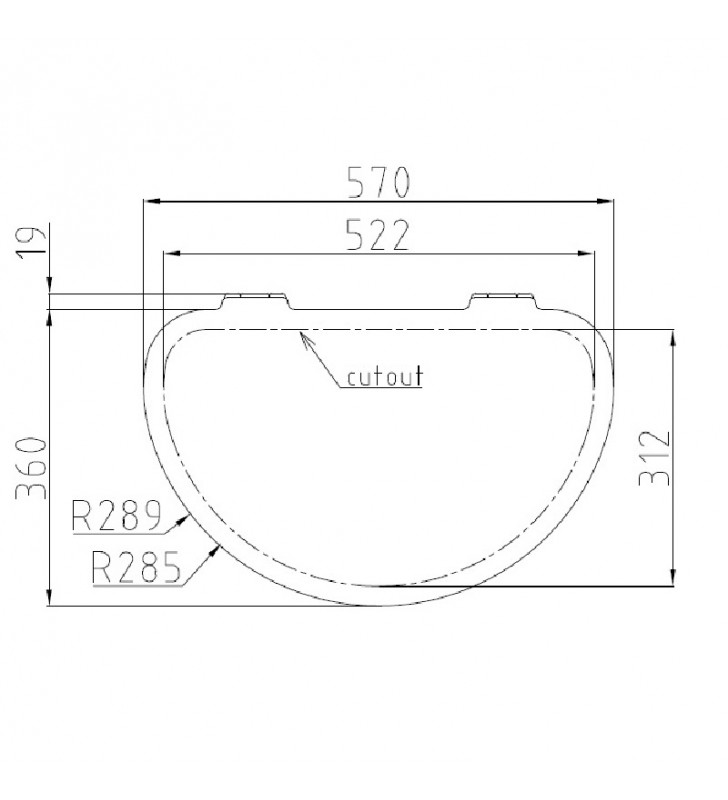 Escotilla semicircular 570 x 360 mm Inox Rutgerson