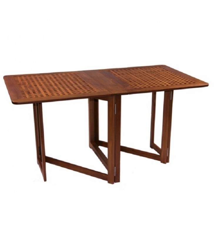 Mesa plegable 145 x 78 cm Teca Miami dos alas abiertas