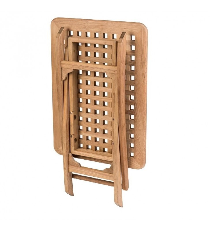 Mesa plegable 75 x 55 cm Teca Montecarlo plegada