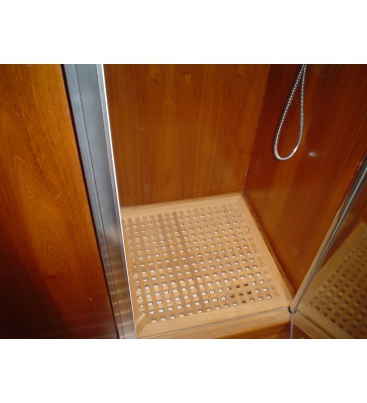 Rejilla de ducha de enjaretado de teca