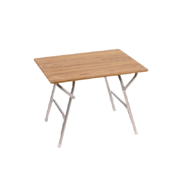 Mesa plegable 88 x 63 cm Teca y aluminio