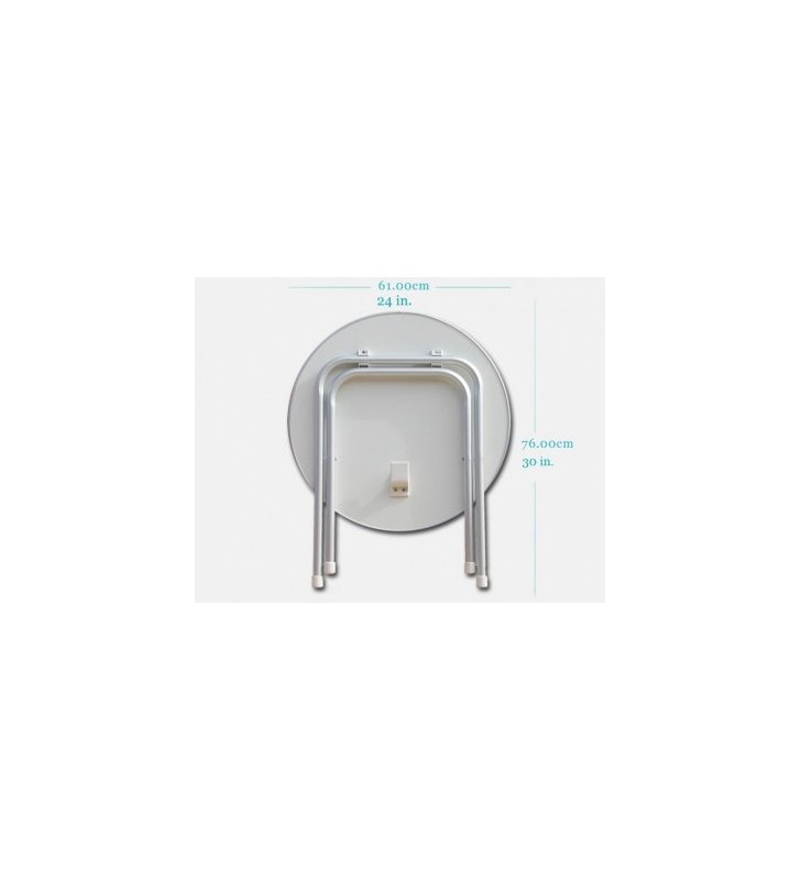 Vista cerrada de Mesa plegable redonda 61 cm  Ø aluminio