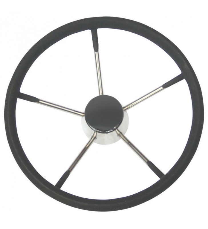 Volante inox con espuma negra 343 Mm