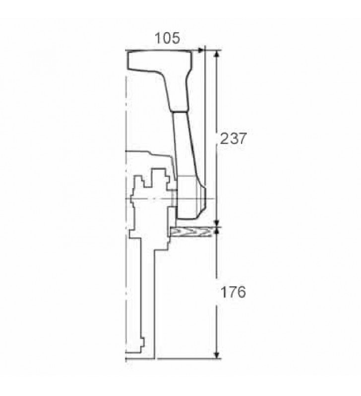 Esquema de medidas de B700TS mando morse sin control de trim Seastar