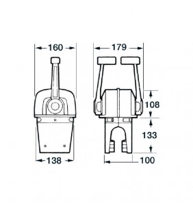 ESquema de medidas de B74 mando morse doble Ultraflex
