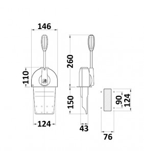 Esquema de medidas de SB1-single mando morse Ultraflex