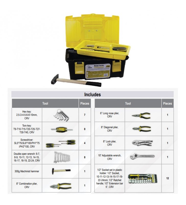 Caja de 45 herramientas marinas