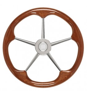 Volante timón 400 mm Ø Ultraflex caoba inox