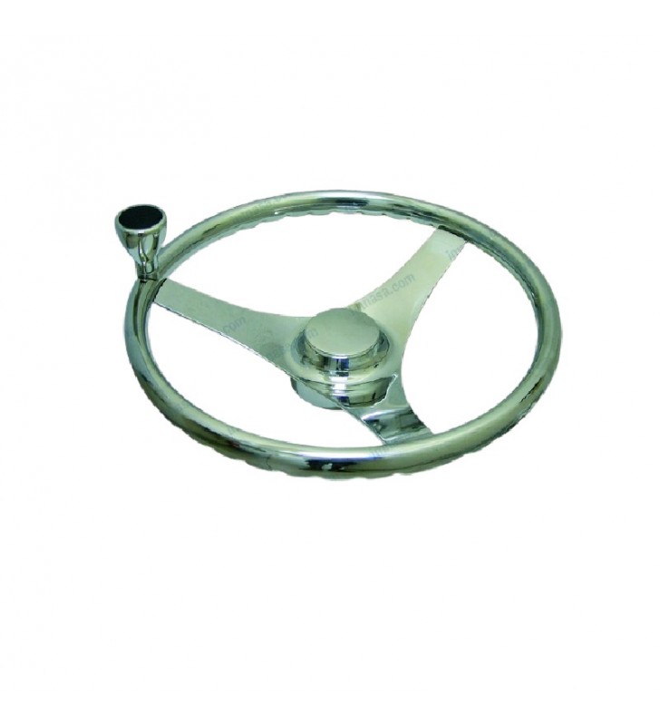 Volante timón 342 mm Ø inox con pomo
