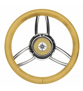 Volante timón 350 mm Ø marfil inox