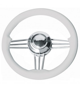 Volante timón 350 mm Ø blanco inox
