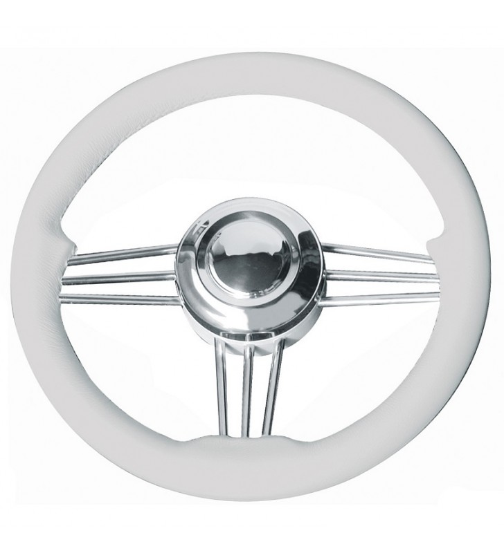 Volante timón 350 mm Ø blanco inox