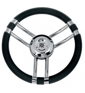 Volante timón 350 mm Ø negro inox