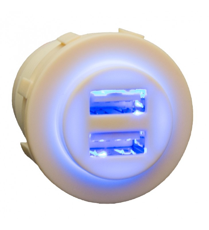 Enchufe cargador USB Sutars iluminado blanco