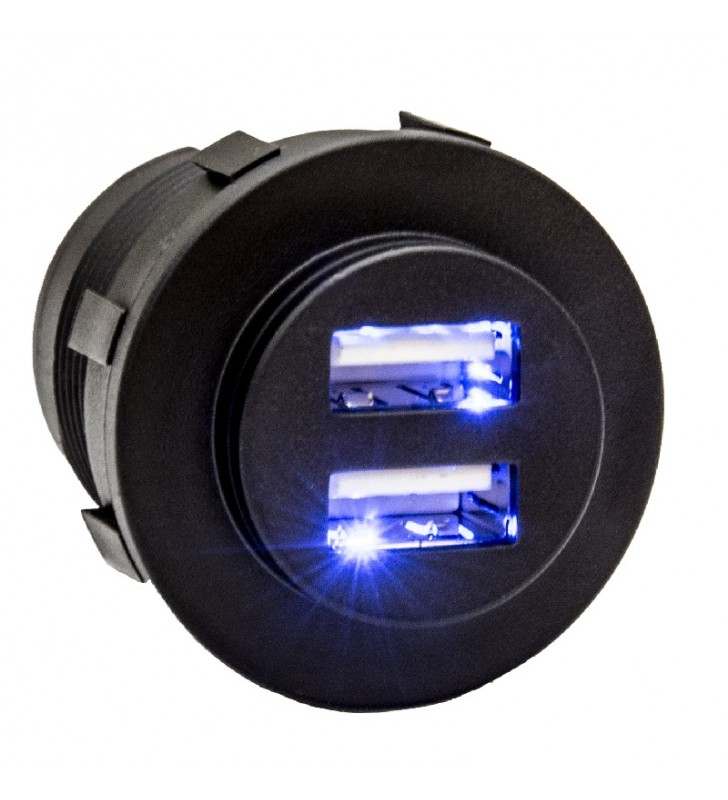 Enchufe cargador USB Sutars iluminado negro