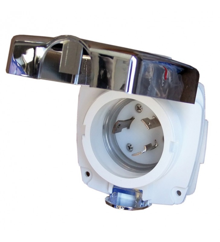 Base enchufe macho tipo marinco tapa cromada
