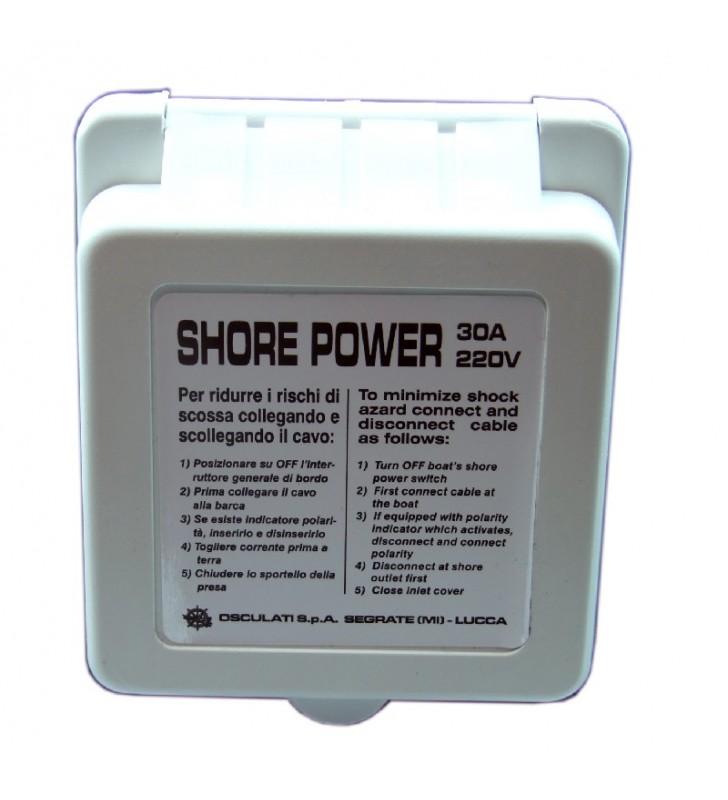 Base enchufe macho tipo marinco tapa PVC