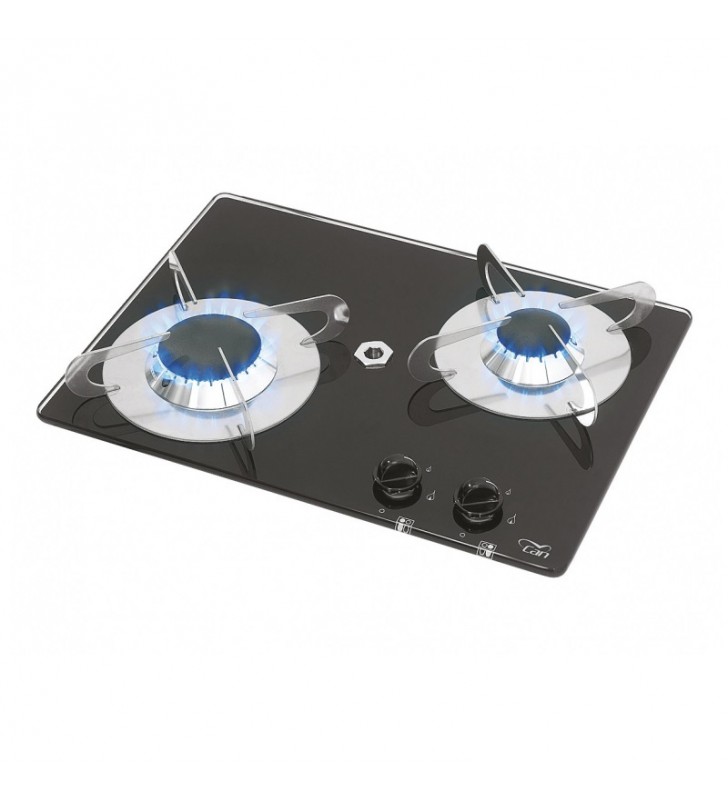 Cocina 2 fogones sobre vidrio templado Can