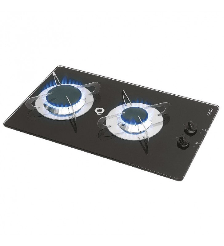 Cocina 2 fuegos sobre vidrio templado Can
