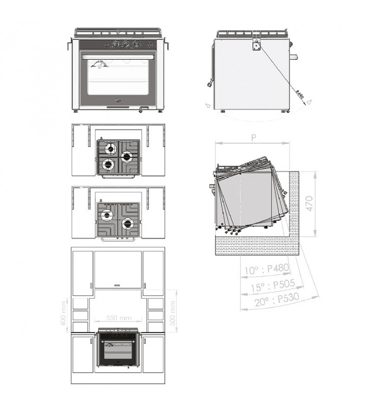 Cocina con horno y 2 quemadores Can CU2000