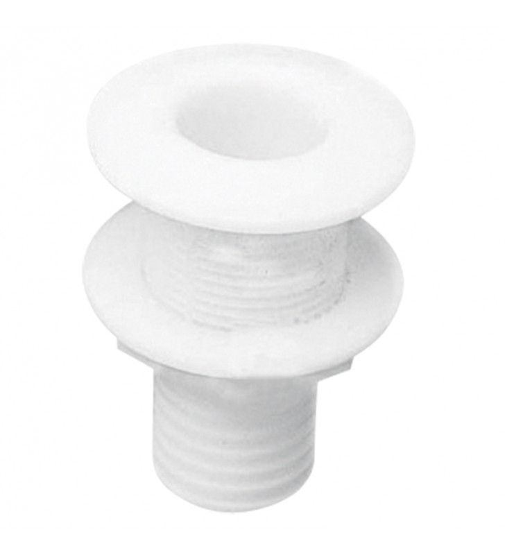 Pasacasco para tubo de 16mm blanco pestaña fina