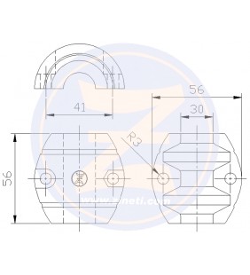 Esquema de medidas de Anodo collar para eje 30 mm Zineti