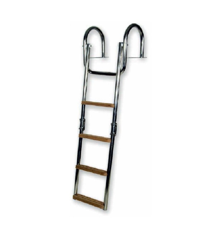 Escalera plegable con pasamanos 4 peldaños
