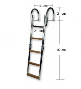 Escalera plegable con pasamanos 4 peldaños