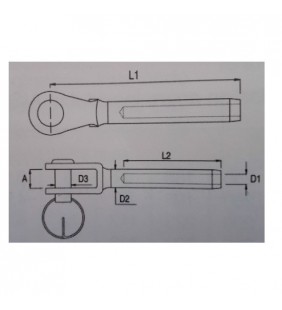 Terminal horquilla 2mm inox