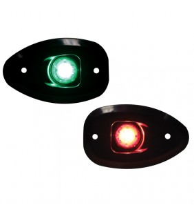 Luz led babor y estribor empotrable con tornillos negra
