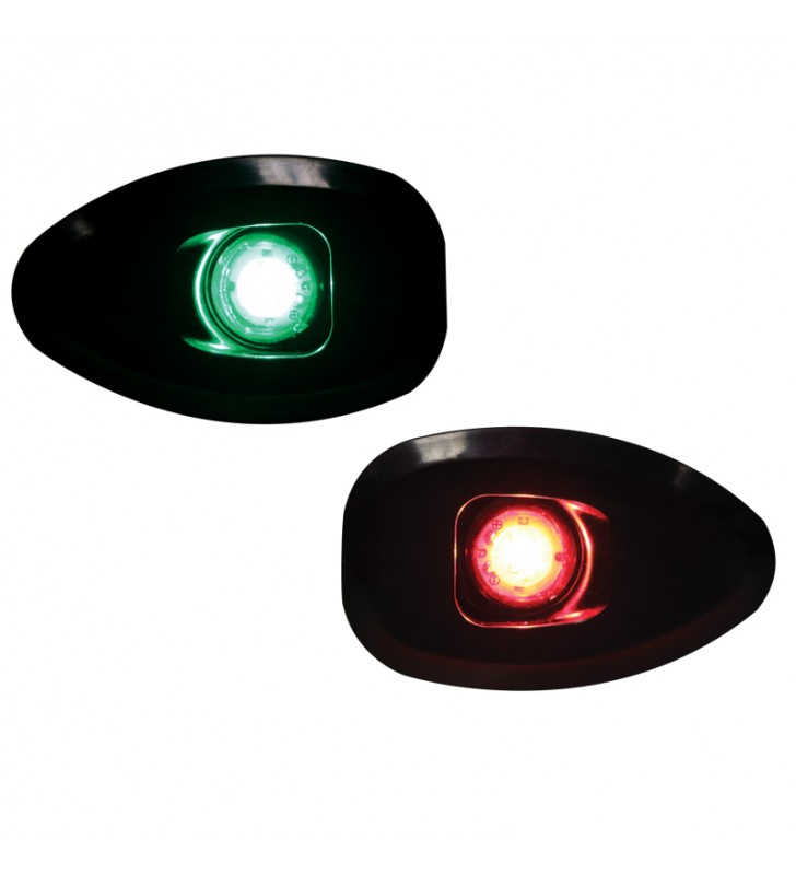 Luz led babor y estribor empotrable sin tornillos negra