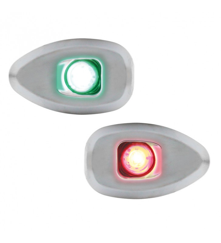 Luz led babor y estribor empotrable sin tornillos cromada