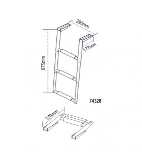 Escalera telescópica 29cm inox 3 peldaños