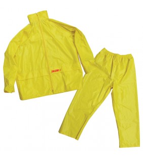 Traje de lluvia con capucha amarillo