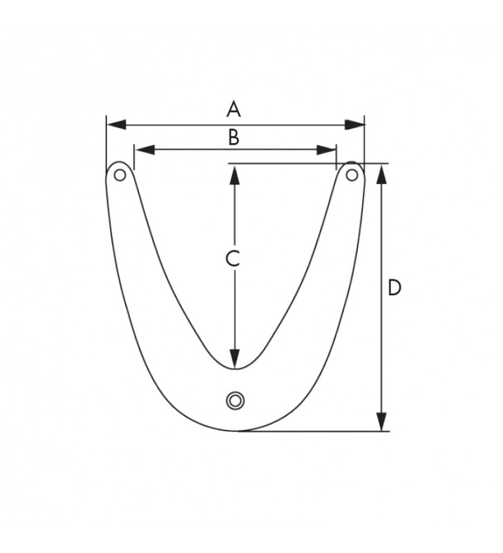 Esquema de medidas de dDefensa de proa Ocean 36cm