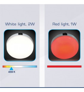 Plafón luz led blanca y roja con interruptor