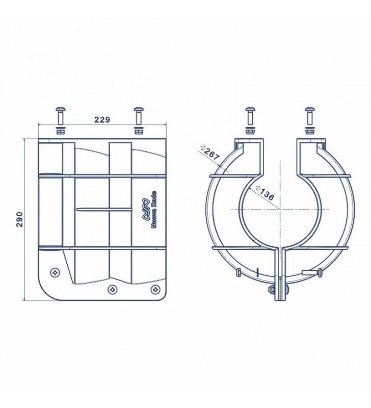 Medidas de Protector de hélice para motores de 9 a 25 Hp
