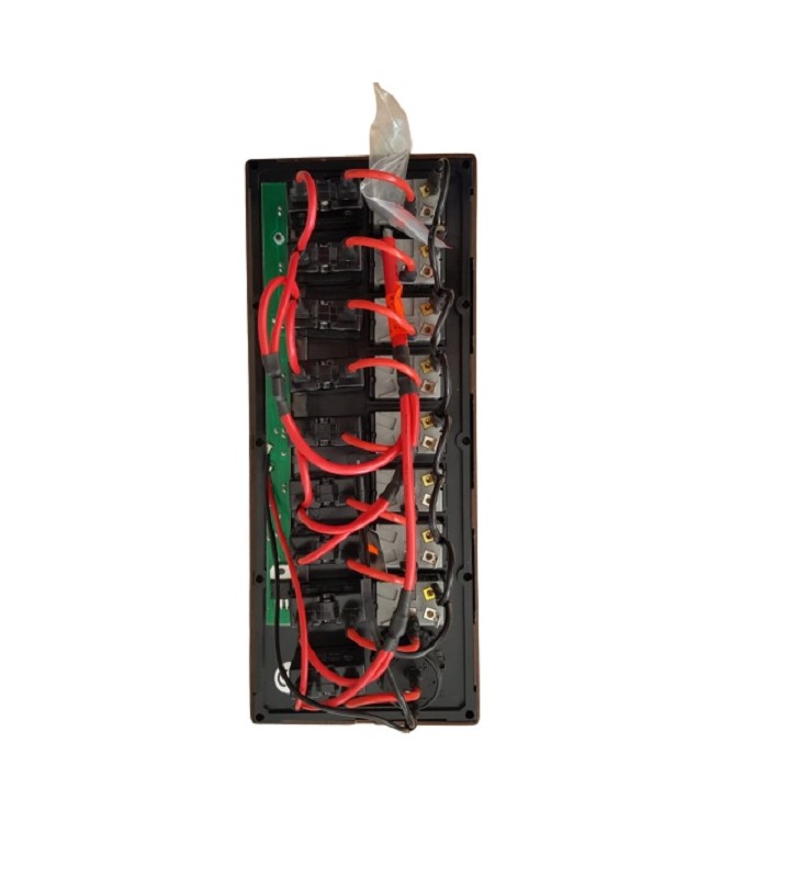 Panel 8 interruptores y toma 12 V madera