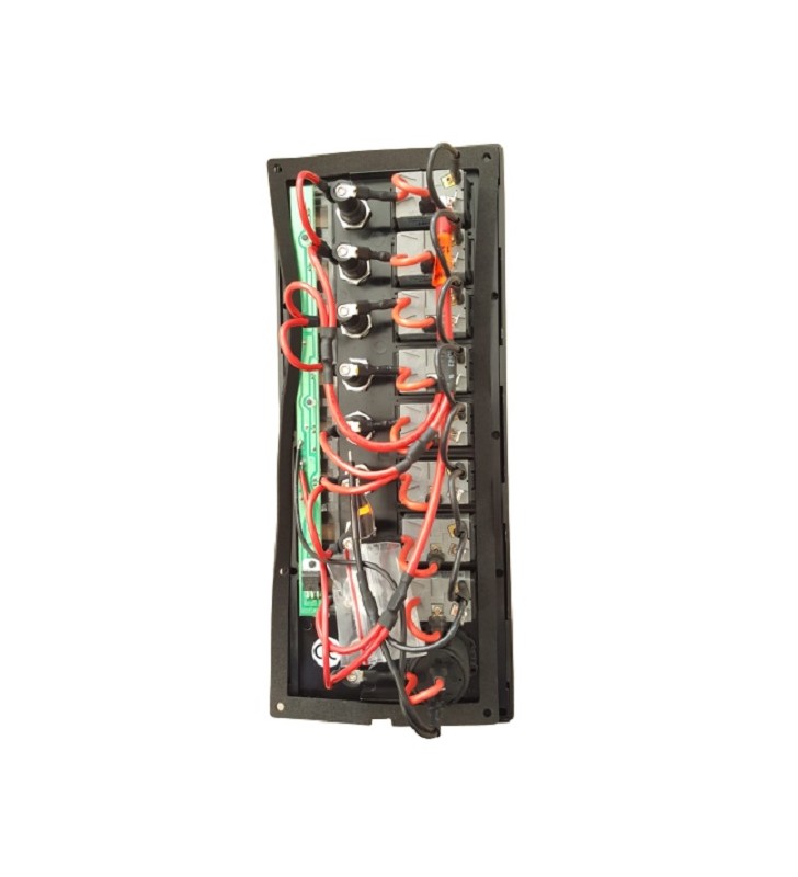 Panel 8 interruptores y toma 12 V negro