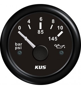 Indicador presión de aceite Kus negro 0-10 BAR