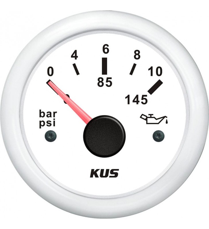 Indicador presión de aceite Kus blanco 0-10 BAR