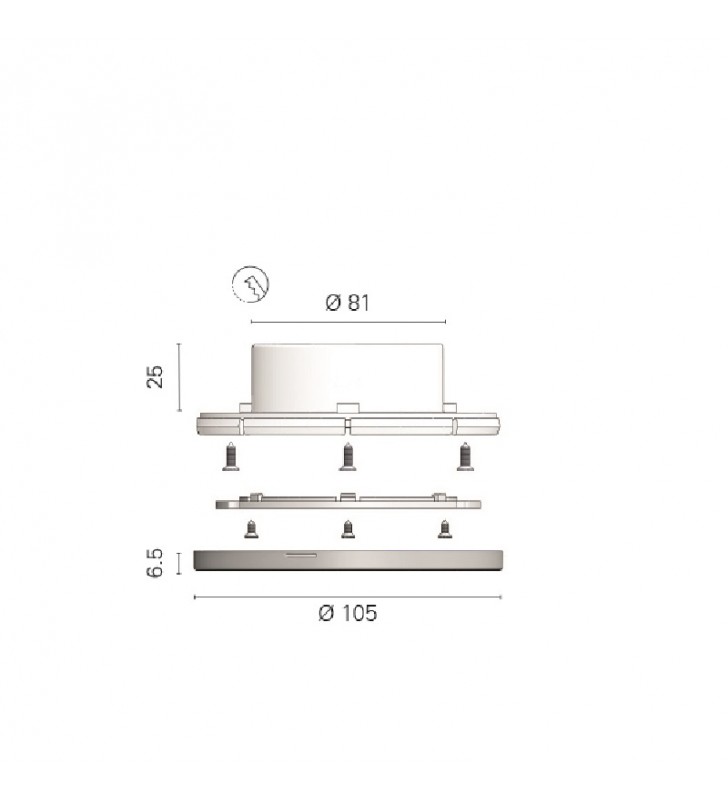 Plafón empotrable led Asterope inox